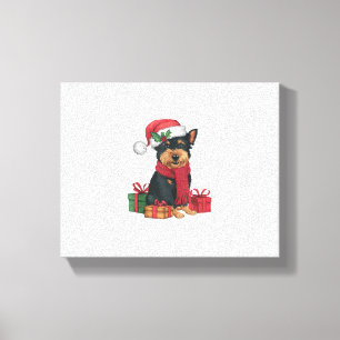 Affenpinscher Dog Christmas Outfits Santa Hat Dog Canvas Print