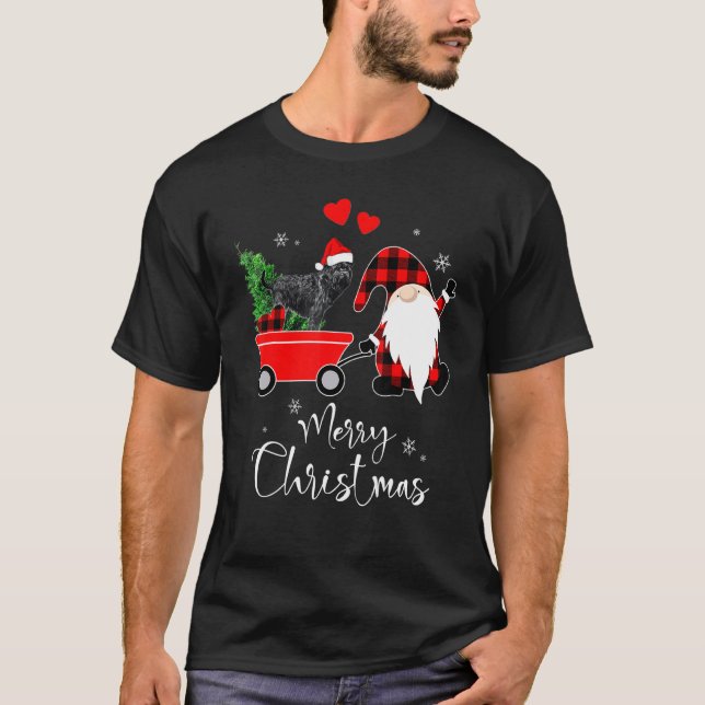 Affenpinscher Dog Christmas With Santa Hat Pyjamas T-Shirt (Front)