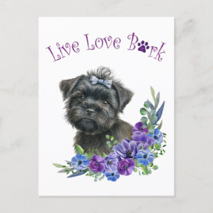 Affenpinscher Dog Mom Floral Postcard