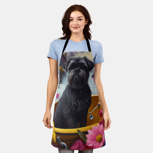 Affenpinscher Dog on a Paddle: A Scenic Adventure Apron (Worn)