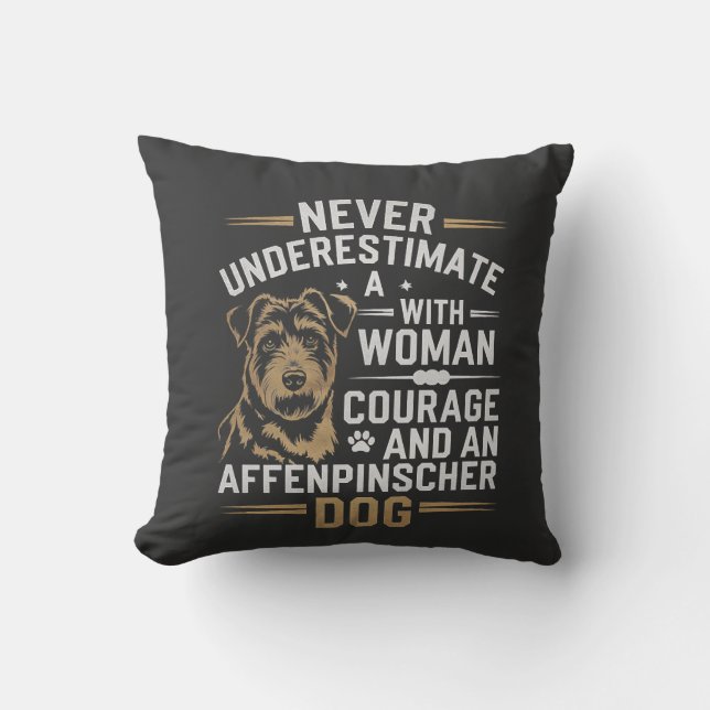 Affenpinscher Dog Throw Pillow (Front)