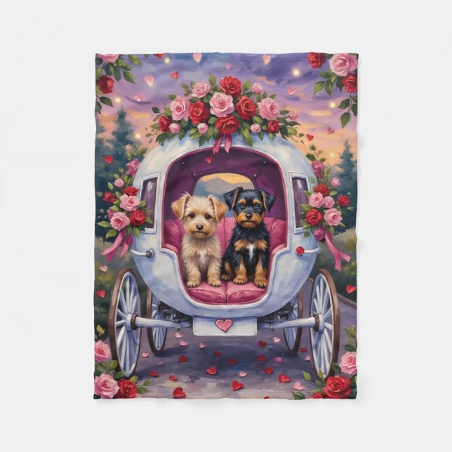 Affenpinscher Dog Valentine's Day Fleece Blanket (Front)
