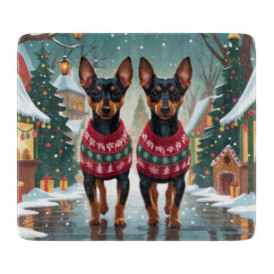 Affenpinscher Dogs Christmas Snow Holiday Cutting Board