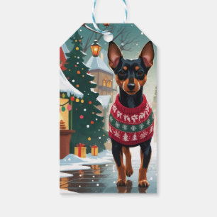 Affenpinscher Dogs Christmas Snow Holiday Gift Tags