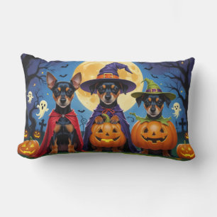 Affenpinscher Dogs Pumpkin Halloween Funny Lumbar Pillow
