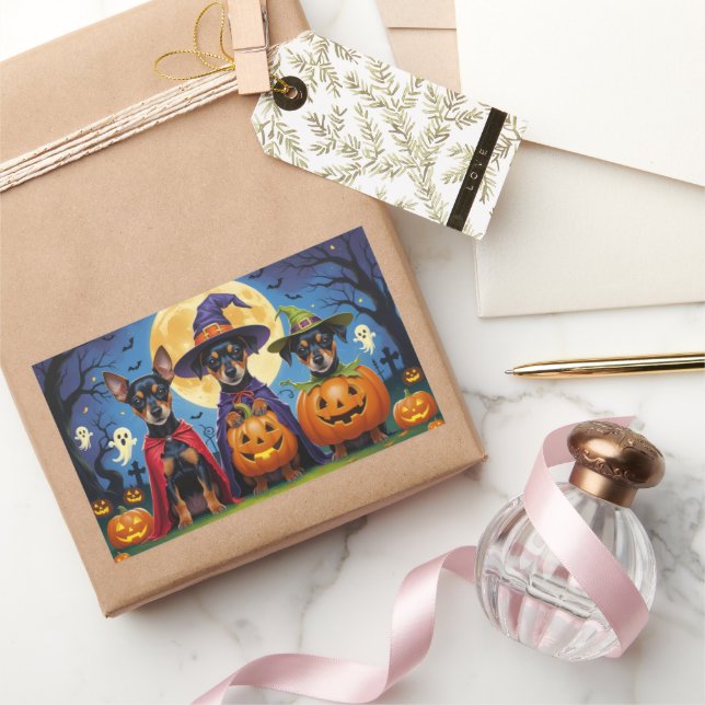 Affenpinscher Dogs Pumpkin Halloween Funny Sticker (Gifting)