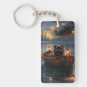 Affenpinscher Festive Christmas Voyage Keychain