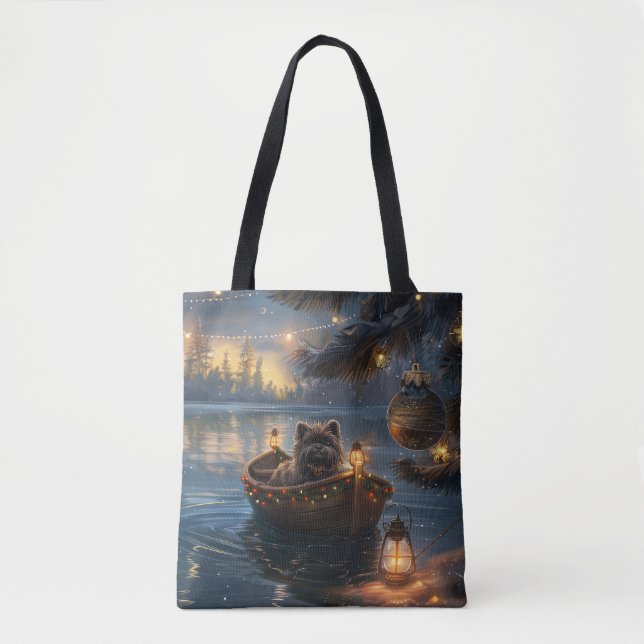 Affenpinscher Festive Christmas Voyage Tote Bag (Front)