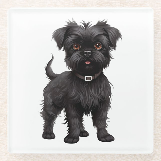 Affenpinscher Glass Coaster (Front)
