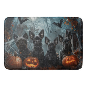 Affenpinscher Halloween Night Doggy Delight Bath Mat