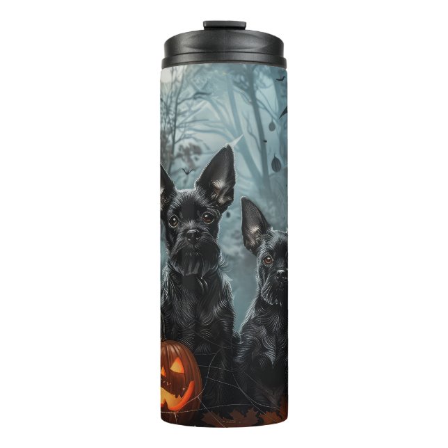 Affenpinscher Halloween Night Doggy Delight Thermal Tumbler (Front)