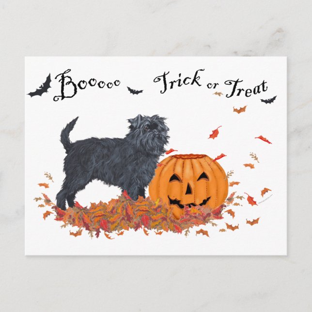 Affenpinscher Halloween Postcard (Front)