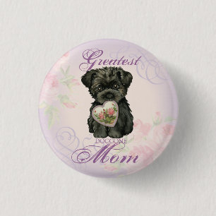 Affenpinscher Heart Mom 1 Inch Round Button