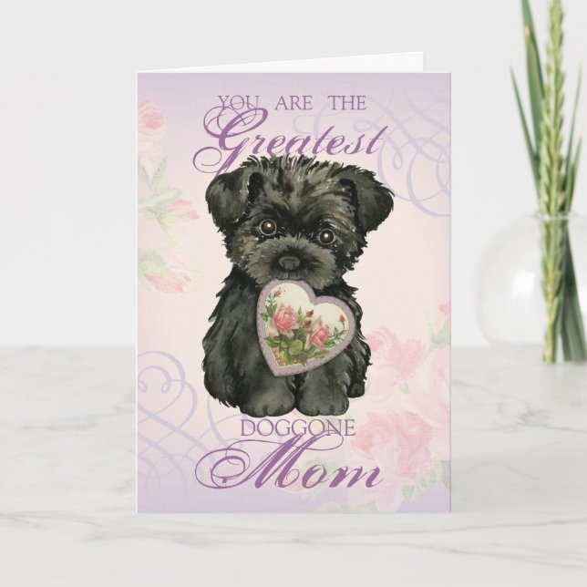 Affenpinscher Heart Mom Card (Front)