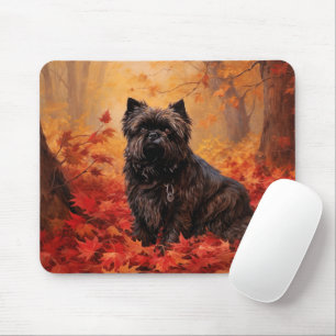 Affenpinscher in Autumn Leaves Fall Inspired Mouse Pad