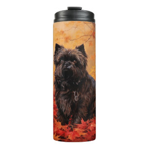 Affenpinscher in Autumn Leaves Fall Inspired  Thermal Tumbler