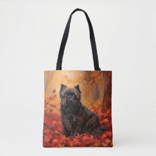 Affenpinscher in Autumn Leaves Fall Inspired Tote Bag