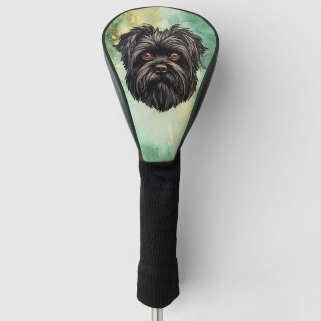 Affenpinscher Monkey Dog Affens Terrier Golf Head Cover (Front)