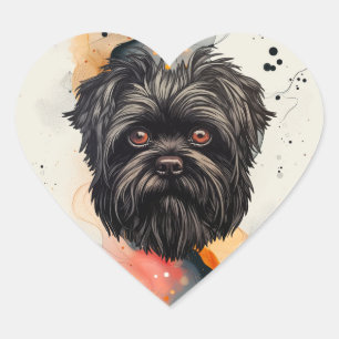 Affenpinscher Monkey Dog Affens Terrier Heart Sticker