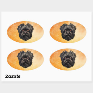 Affenpinscher Monkey Dog Affens Terrier Oval Sticker