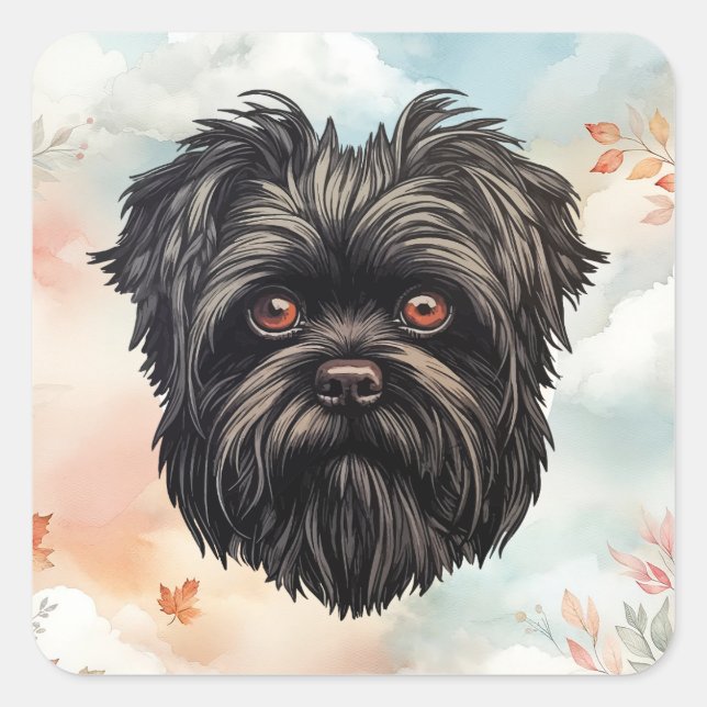 Affenpinscher Monkey Dog Affens Terrier Square Sticker (Front)