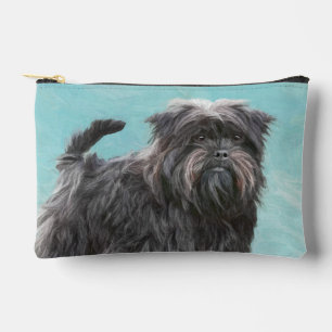 Affenpinscher Painting Black and Silver Dog Art Accessory Pouch