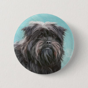Affenpinscher Painting - Cute Original Dog Art 2 Inch Round Button