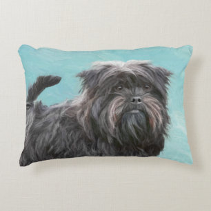 Affenpinscher Painting - Cute Original Dog Art Accent Pillow