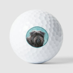 Affenpinscher Painting - Cute Original Dog Art Golf Balls