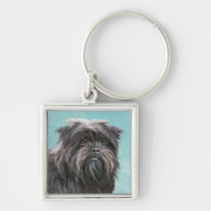 Affenpinscher Painting - Cute Original Dog Art Keychain