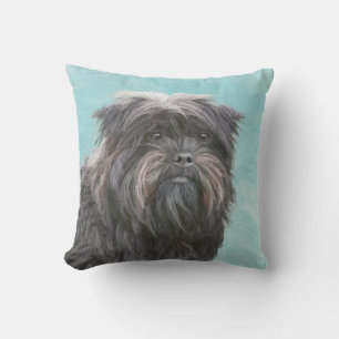 Affenpinscher Painting - Cute Original Dog Art Outdoor Pillow