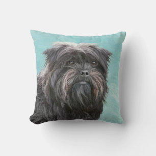 Affenpinscher Painting - Cute Original Dog Art Throw Pillow