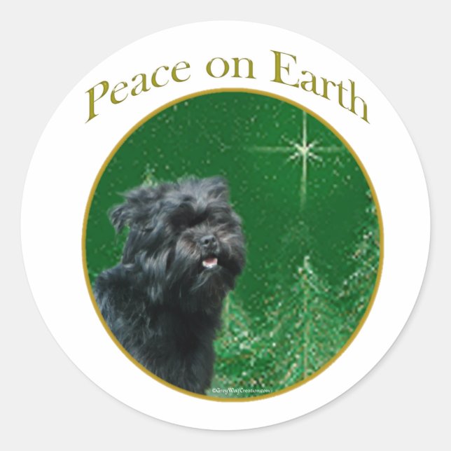 Affenpinscher Peace Classic Round Sticker (Front)
