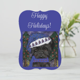 Affenpinscher Santa Card