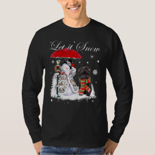 Affenpinscher Santa Dog Christmas Snowman Xmas Paj T-Shirt