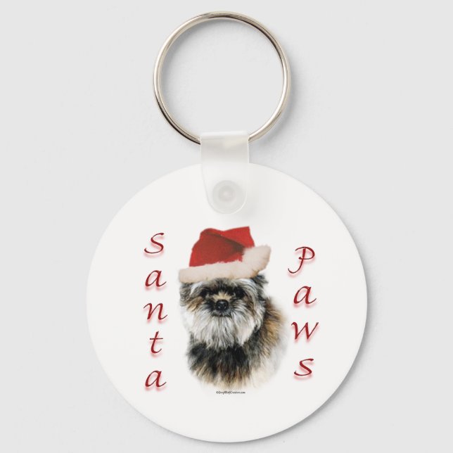 Affenpinscher Santa Paws Keychain (Front)