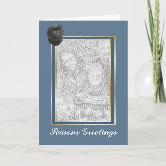 Affenpinscher Seasons Greeting Photocard Holiday Card (Front)