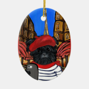 AFFENPINSCHER SELFIE CERAMIC ORNAMENT