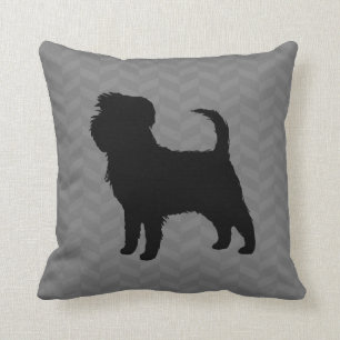 Affenpinscher Silhouette Throw Pillow