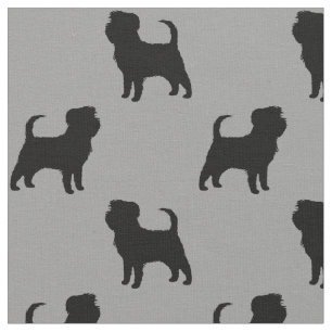 Affenpinscher Silhouettes Pattern Fabric