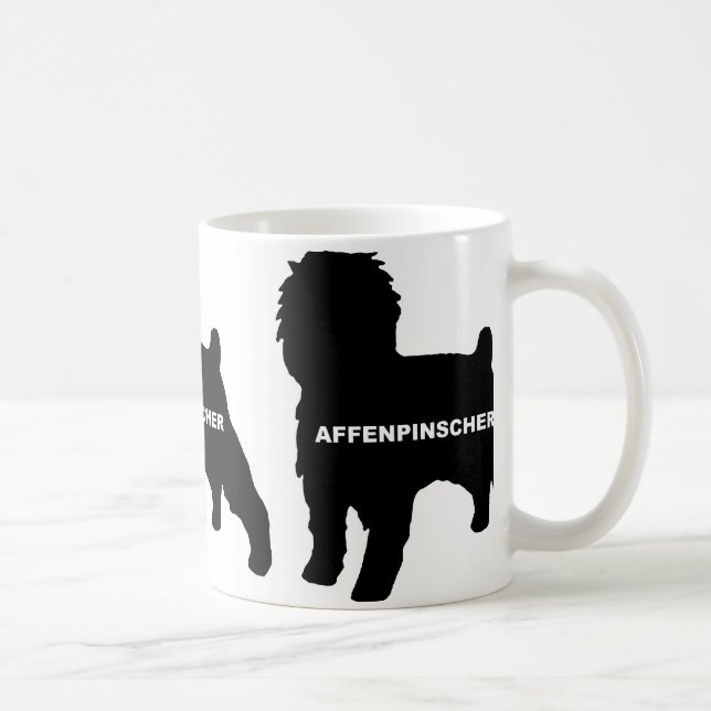 Affenpinscher silo black name coffee mug (Right)