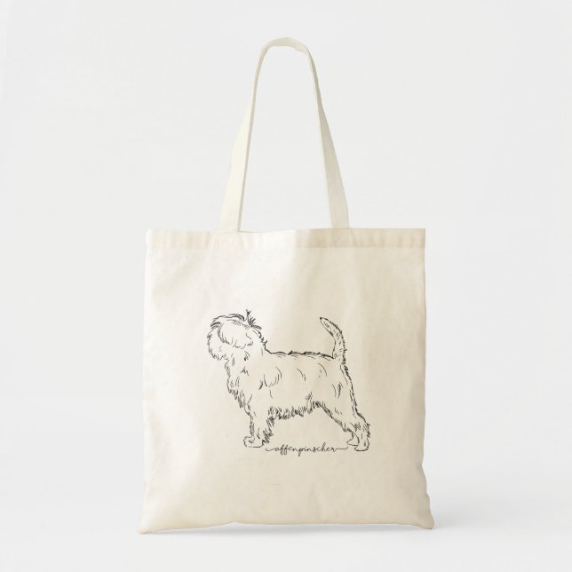 Affenpinscher sketch tote bag (Front)