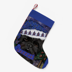 Affenpinscher small christmas stocking