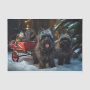 Affenpinscher Snowy Sleigh Ride Christmas Decor Tissue Paper