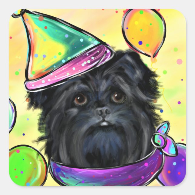 Affenpinscher       square sticker (Front)