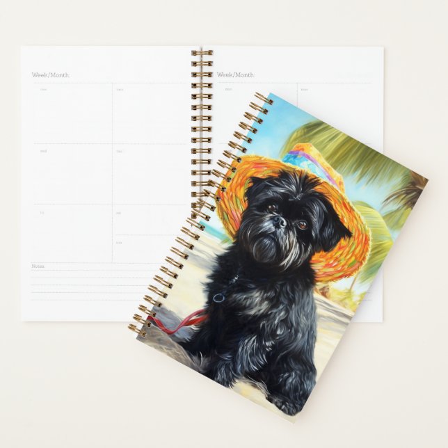 Affenpinscher sur la plage, cadeau d'été pour les  (Devant avec enveloppe)