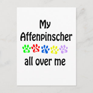 Affenpinscher Walks Design Postcard