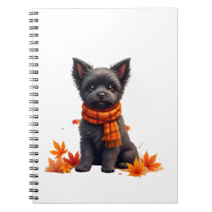 Affenpinscher With Heart Made Of Autumn Leaves Notebook