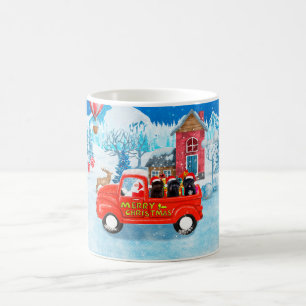 Affenpinschers Dog in Christmas Delivery Truck  Coffee Mug