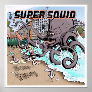 Affiche 12x12 de partie de surf